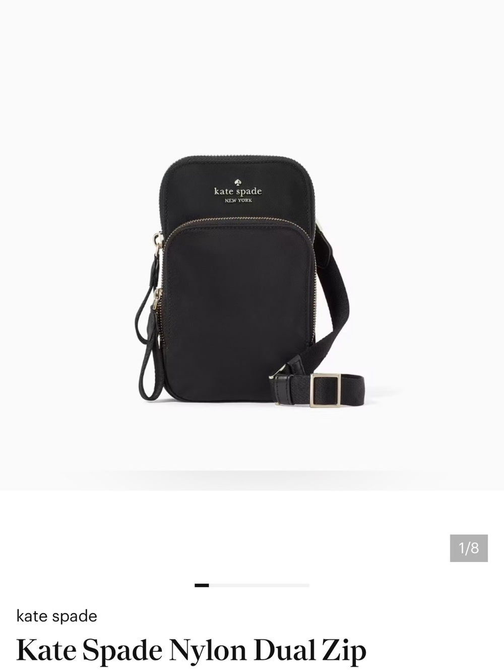 kate spade Black Nylon Dual-Zip Phone Bag